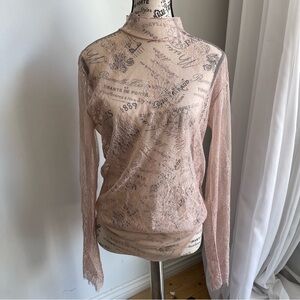 SKIN Lace Sheer Bodysuit in Blush Pink